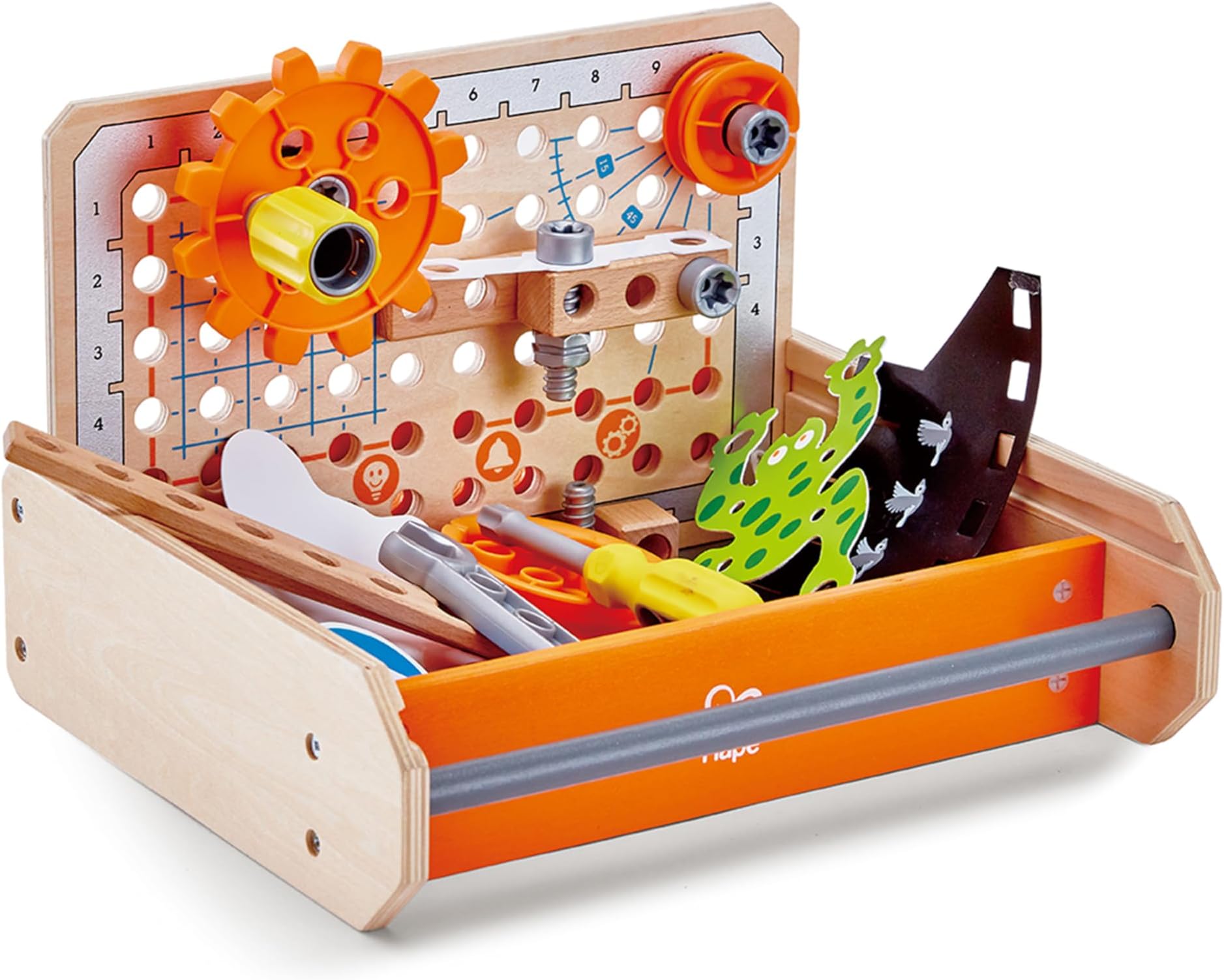 E3029 Junior Inventor Science Experiment Toolbox, Portable Wooden Toolbox - 7 Experiments