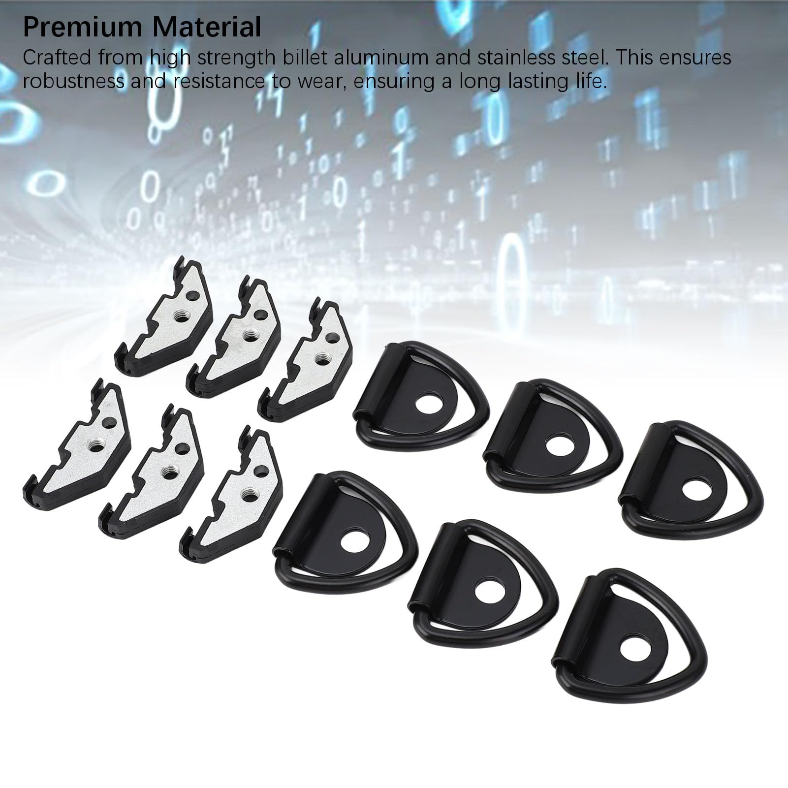 Keenso Rändelschrauben Hardtop-Kit, 6er Set Billet-Aluminium D-Ring für
