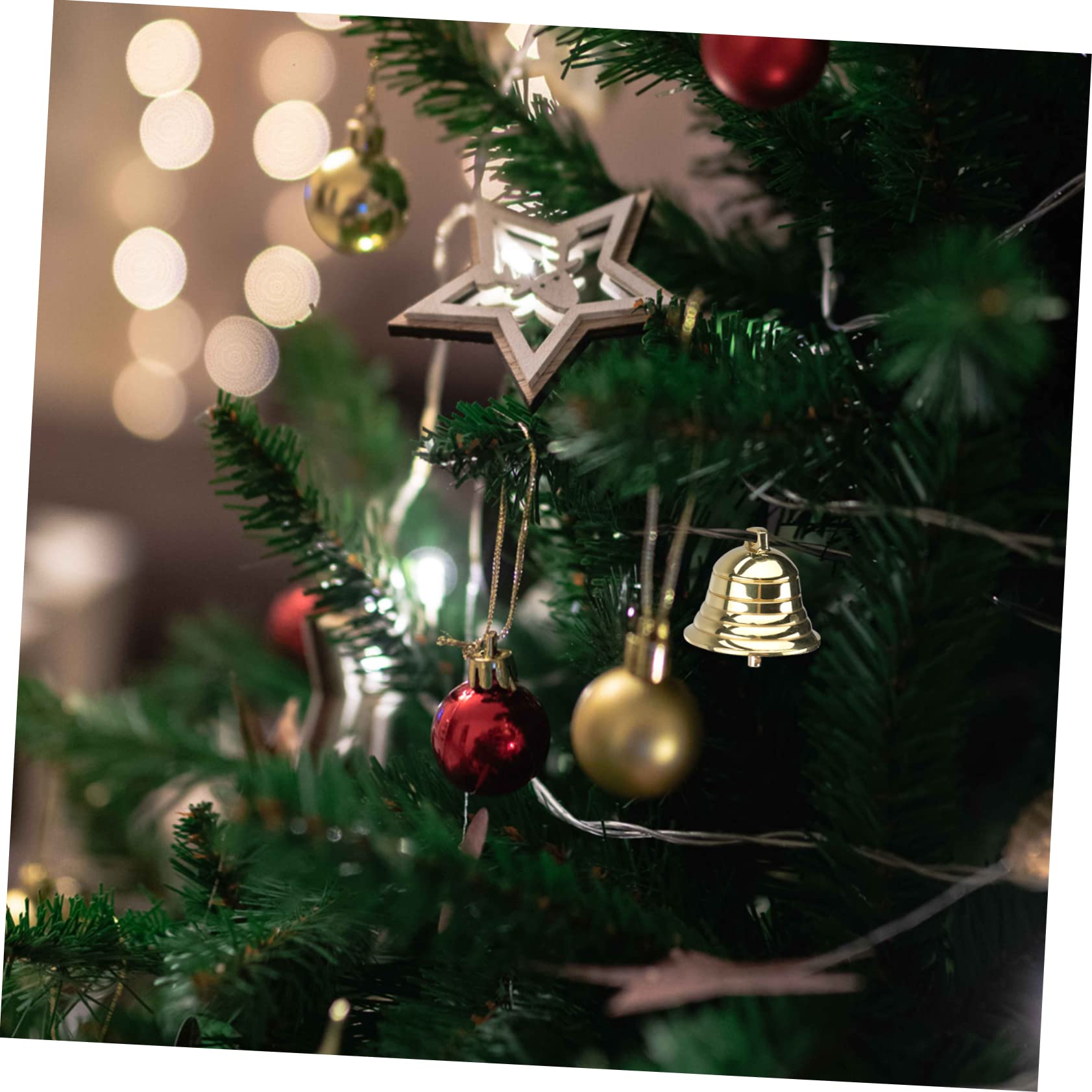 Ciieeo 5piezas Campana De Navidad De Latón Musical Adorno Colgante para Decoración Casa y Jardín Dorado