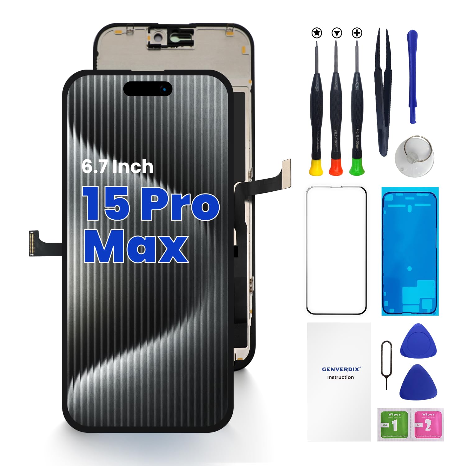 Écran pour iPhone 15 Pro Max couleurs vives et reconnaissance Face ID - 11