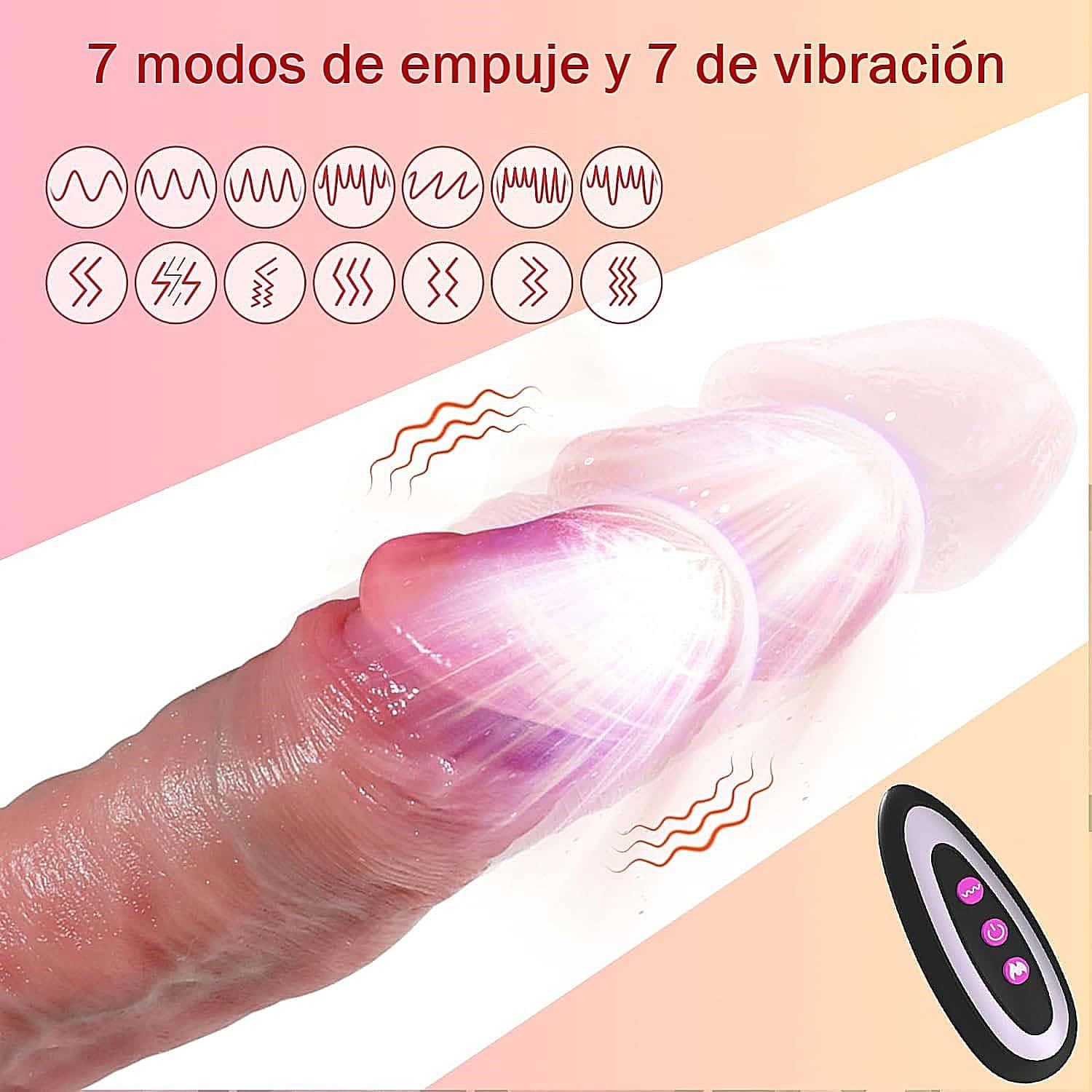 Consolador realista para mujer con vibracion - Consoladores realistas calentamiento y empuje - Juguetes eroticos para parejas mujeres hombres - Pene realista mando a distancia control remoto (carne)