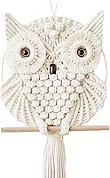 Vista 8 de Achart Colgante de Pared de Macramé de Búho - Tapiz Bohemio Tejido a Mano - Decoración de Pared de Macramé - Decoración de Búho para Dormitorio