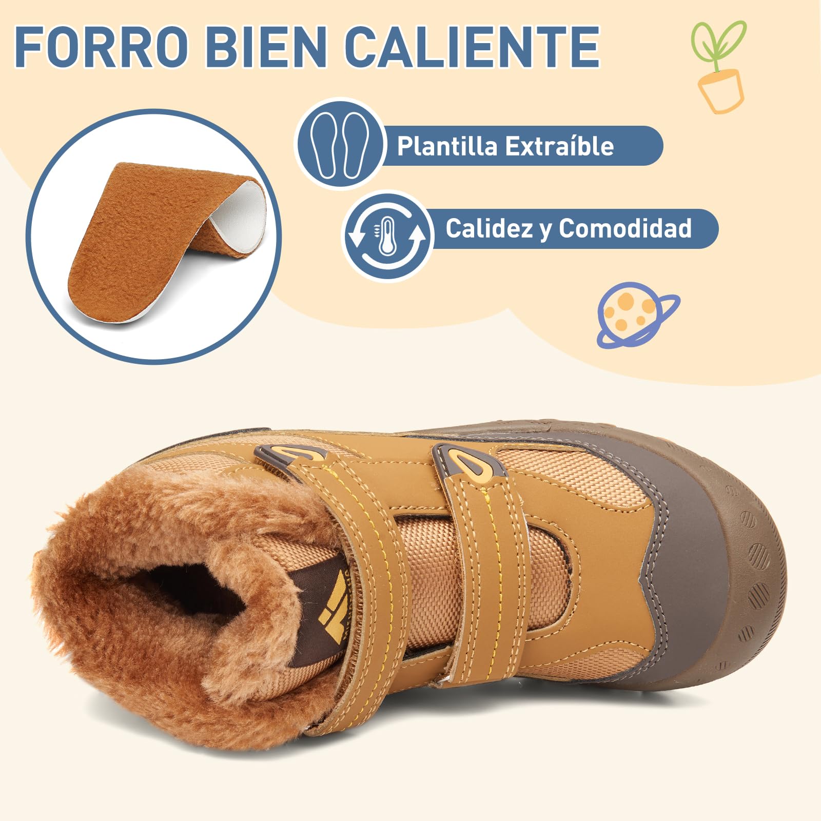 Mishansha Zapatos Invierno Niño Cálidos Botas Nieve Niña Zapatillas de Senderismo Antideslizante 24-38 EU