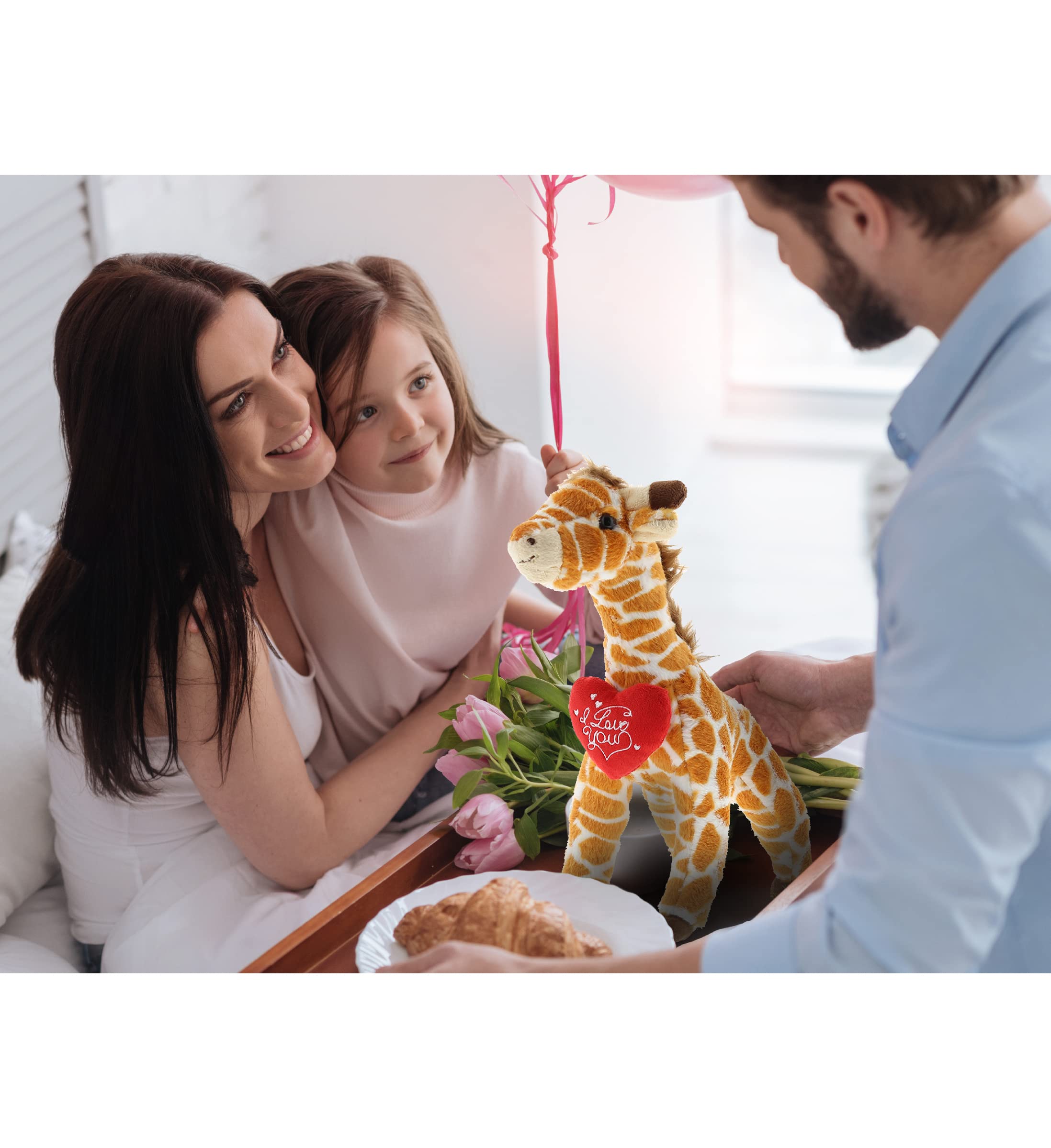 DolliBu I Love You Plush Frog - Valentine's Day Stuffed Animal With Red Heart