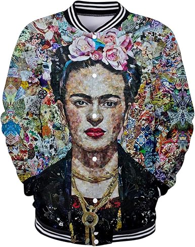 Wefchogvr Abrigo con Estampado de Frida Kahlo para Mujer Béisbol Art  Outwear Elegante Chaqueta Tops (Color : Black, Size : XXL): Amazon.es: Ropa