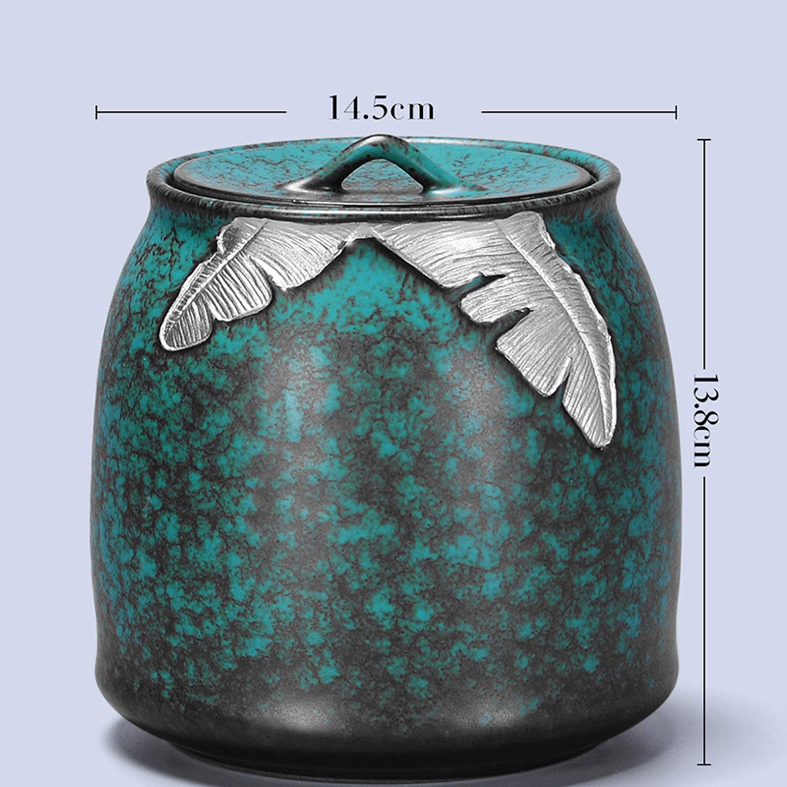 Urna dla zwierząt, Urna pogrzebowa na prochy dorosłych i zwierząt, ręcznie robiona ceramiczna pamiątka, urna do pochówku w domu lub cmentarzu, dla psa, kota, zielona