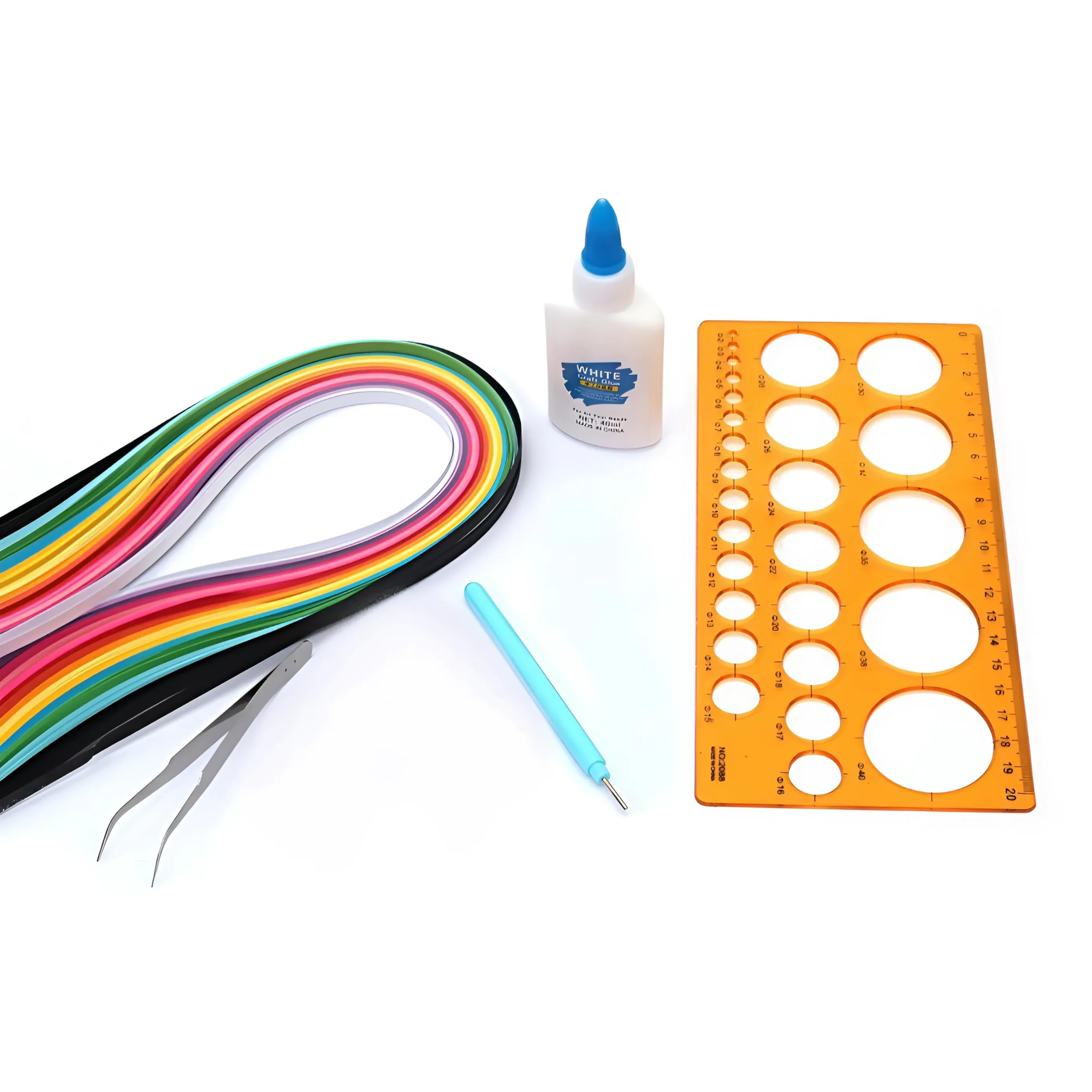 VishAl smart MAll 5-in-1 Paper Quilling Kit with 120 Colorful Strips, Slotted Tool, Tweezers, Craft Glue & Circle Ruler – DIY Art & Craft Set for Card Making, Scrapbooking & Paper Decorations-image-10