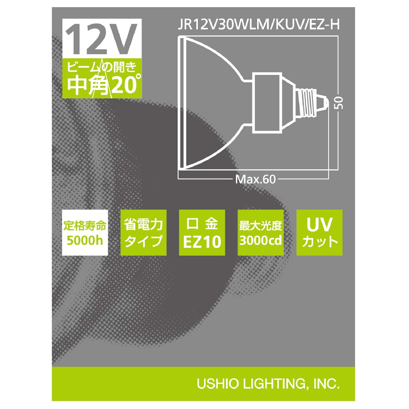 Amazon | USHIO スーパーライン（12V） JRφ50 ADVANCE 30W 中角 EZ10