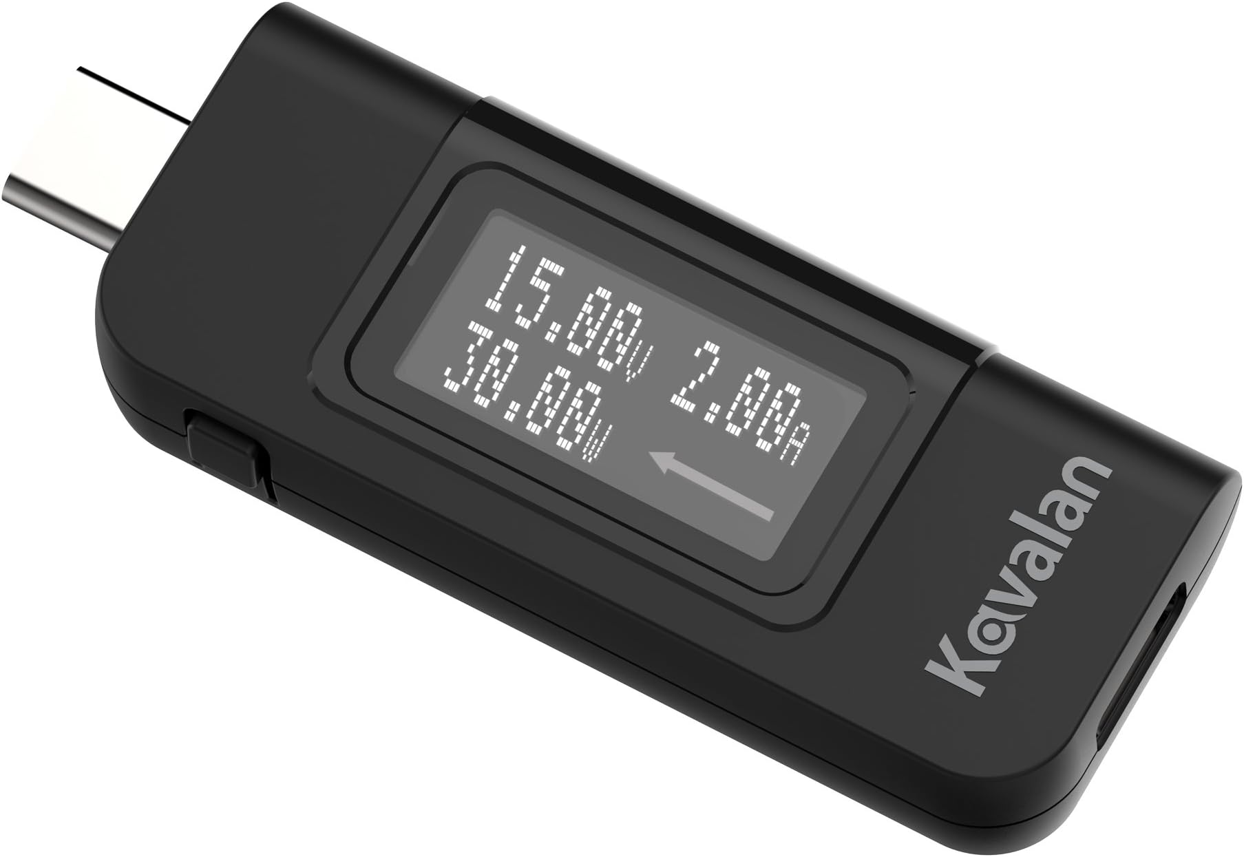 Kavalan USB Type-C Power Meter Monitor, OLED Multimeter Charging Tester for V & A & Watts, Bi-Direction Indicator with Display Flip Button