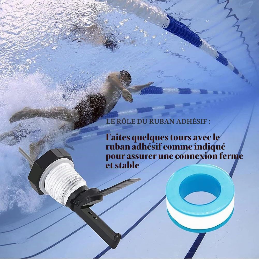 Interrupteur de débit, capteur de débit de piscine à filetage G1/2, convient pour système de sel pour Hayward avec système de piscine à capteur