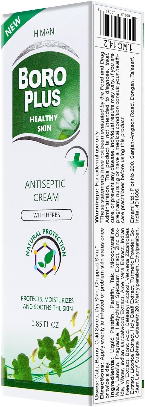 Boro Plus Antiseptic Cream with Herbs 25ml/0.85 Fl Oz, White