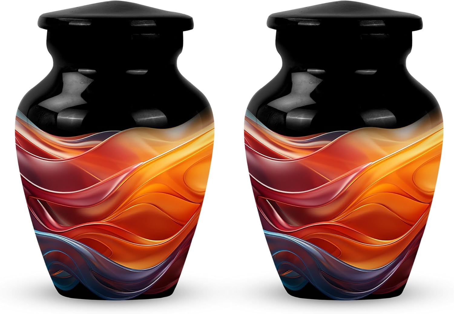 Sunflower Twilight - Large with Velvet Bag - Urn for Human Ashes for Adult Male & Female - Memorial for Human Remains Mom & Dad - Cremation Urn for Adult Men & Women - Funeral Decorative Urns