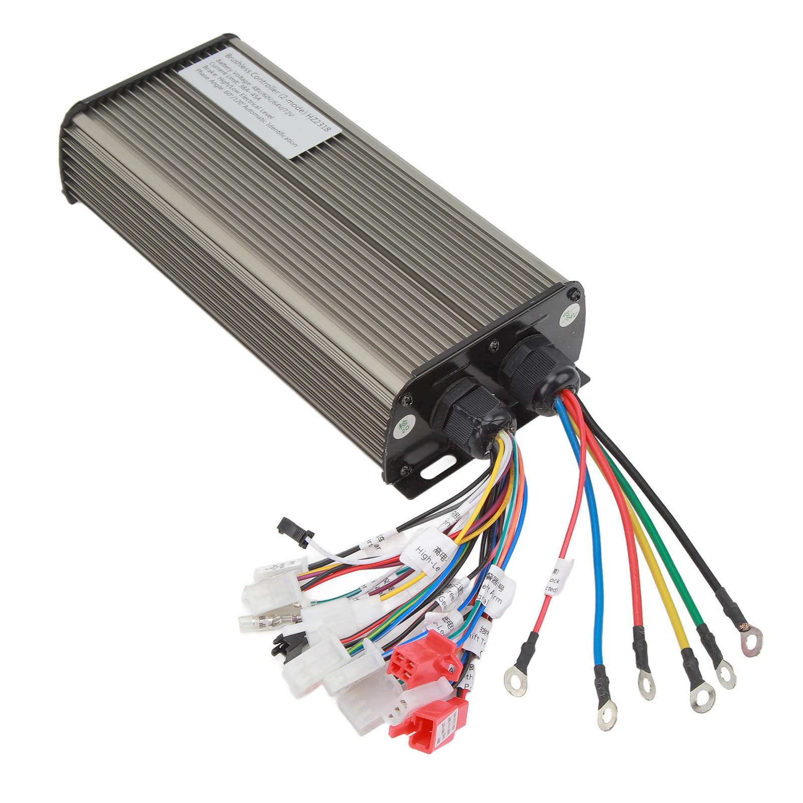 Controlador de Scooter Eléctrico, 48V 60V 64V 72V 2000W 18 Tubos Controlador de Motor sin Escobillas de Bicicleta Eléctrica de Aleación de Aluminio para Scooter de Bicicleta Eléctrica