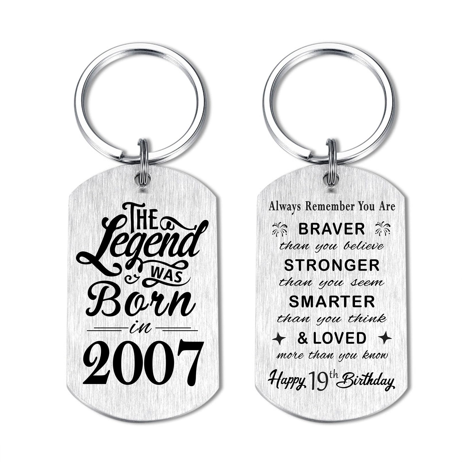 Yobent Birthday Gifts for Men Women Him, Happy Birthday Personalized Keychain, Men Gifts for Bday Unique