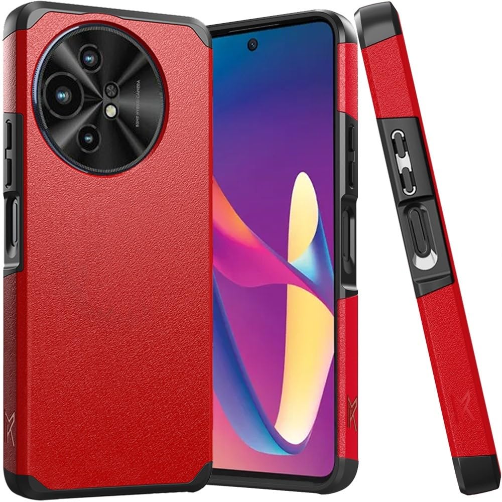 ExtremeCases for TCL 50 XL 5G Shockproof Hybrid Cover Phone Case + Extreme Band + Stylus Pen + Pry Tool (Red)