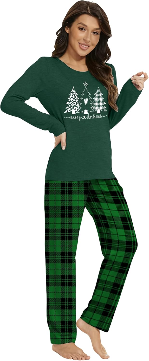MEESHEEP Christmas Pajamas for Women: Xmas Pj Sets With Long Pant Holiday Party Long Sleeve Sleepwear Set - Image 2