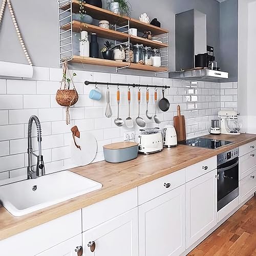 Miniatura 2 de ROTHLEY Colgador colgante para ollas 39.4 pulgadas de acero inoxidable para ollas y sartenes, colgador de ollas y sartenes para colgar ollas y