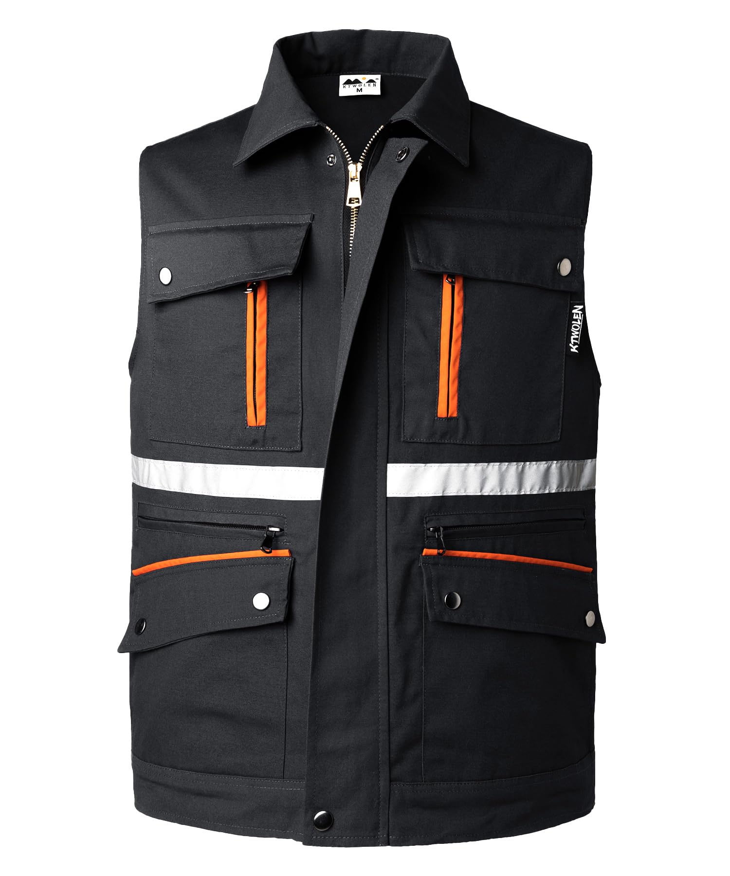 Chaleco Tip Safari para Hombre Chaleco de Trabajo con Bolsillos Chaqueta Sin Mangas para Caza Fotografía Chaleco Reflectante de Pesca