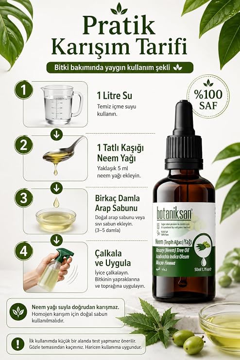 Botaniksan Tesbih Ağacı Neem Yağı 50 ml Soğuk Sıkım TESBİH AĞACI NEEM YAĞI 50ML