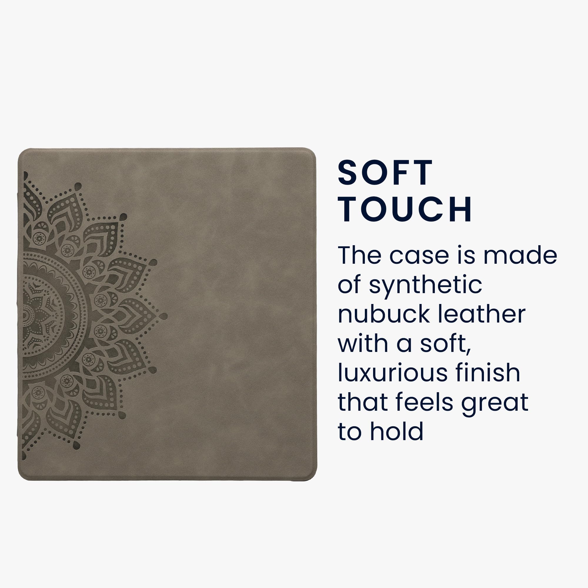 kwmobile Carcasa Compatible con Amazon Kindle Scribe (2022/2024) Funda - Funda con Tapa magnética de Cuero sintético - Gris