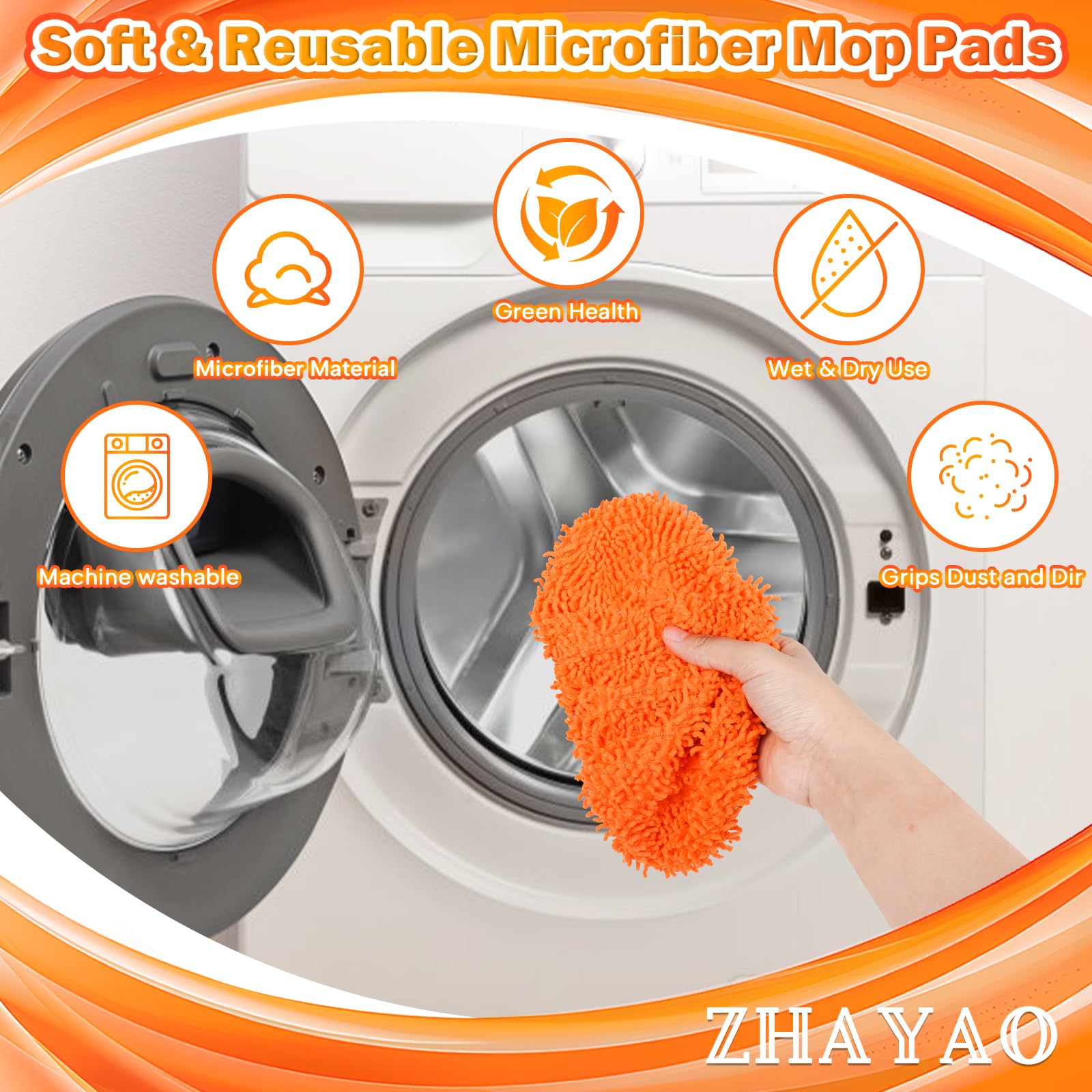 Replacement Mop Pads For O Cedar H2prO Flat Mop System - Compatible Washable Pads