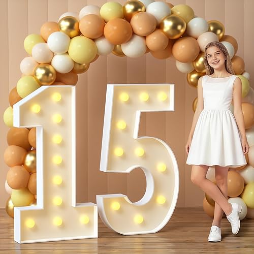 Vista 23 de imprsv Letras de marquesina iluminadas, letras de mosaico de 1.2 m con luz para decoración de baby shower, graduación, gran J para decoraciones