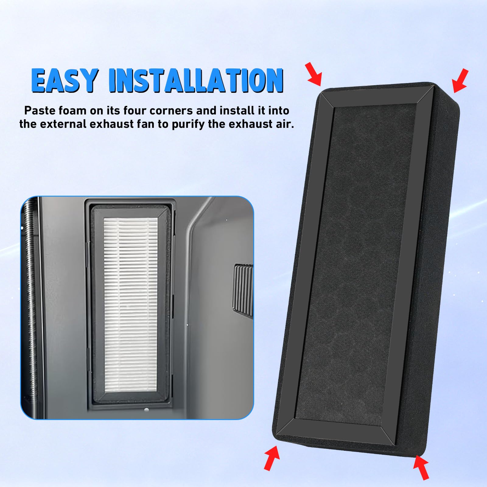 2 sztuki P2S X2D HEPA + aktywowany filtr węglowy do Bambu, HEAP filtr z węglem aktywnym P2S X2D Carbon Filter zamienny do Bambulab P2S VOCs PM2.5, drobnego pyłu, dwuwarstwowa, ulepszona