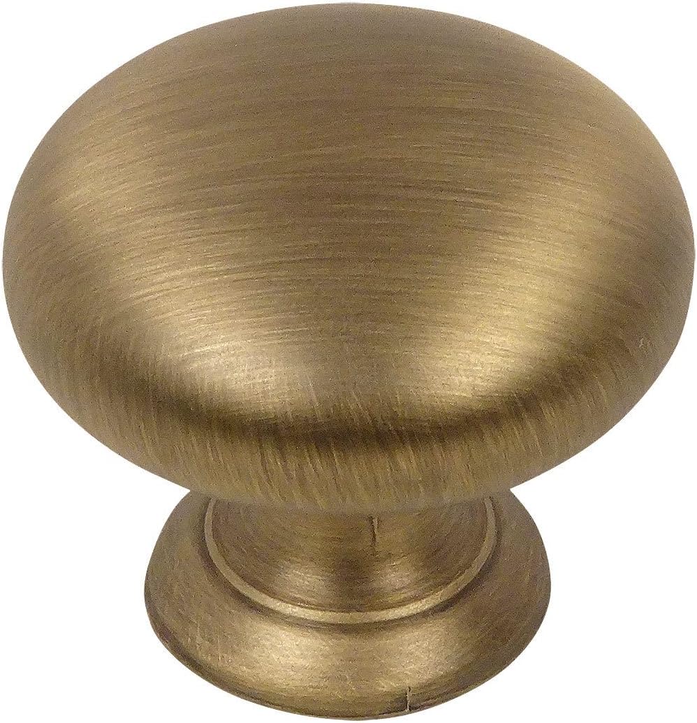 Cosmas® 4950BAB Brushed Antique Brass Cabinet Hardware Round Mushroom Knob - 1-1/4" Diameter