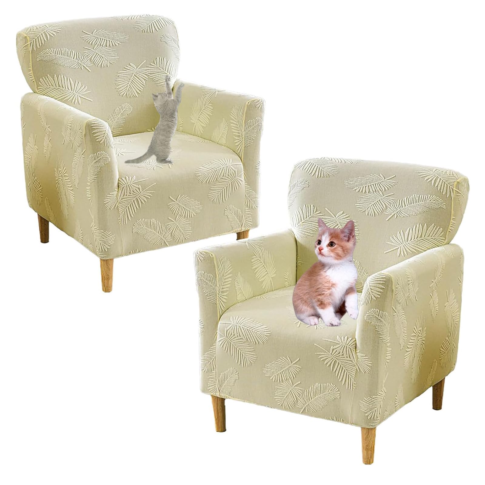 Fundas elásticas para sillas con brazos pack de 2 fundas lavables de salón color beige