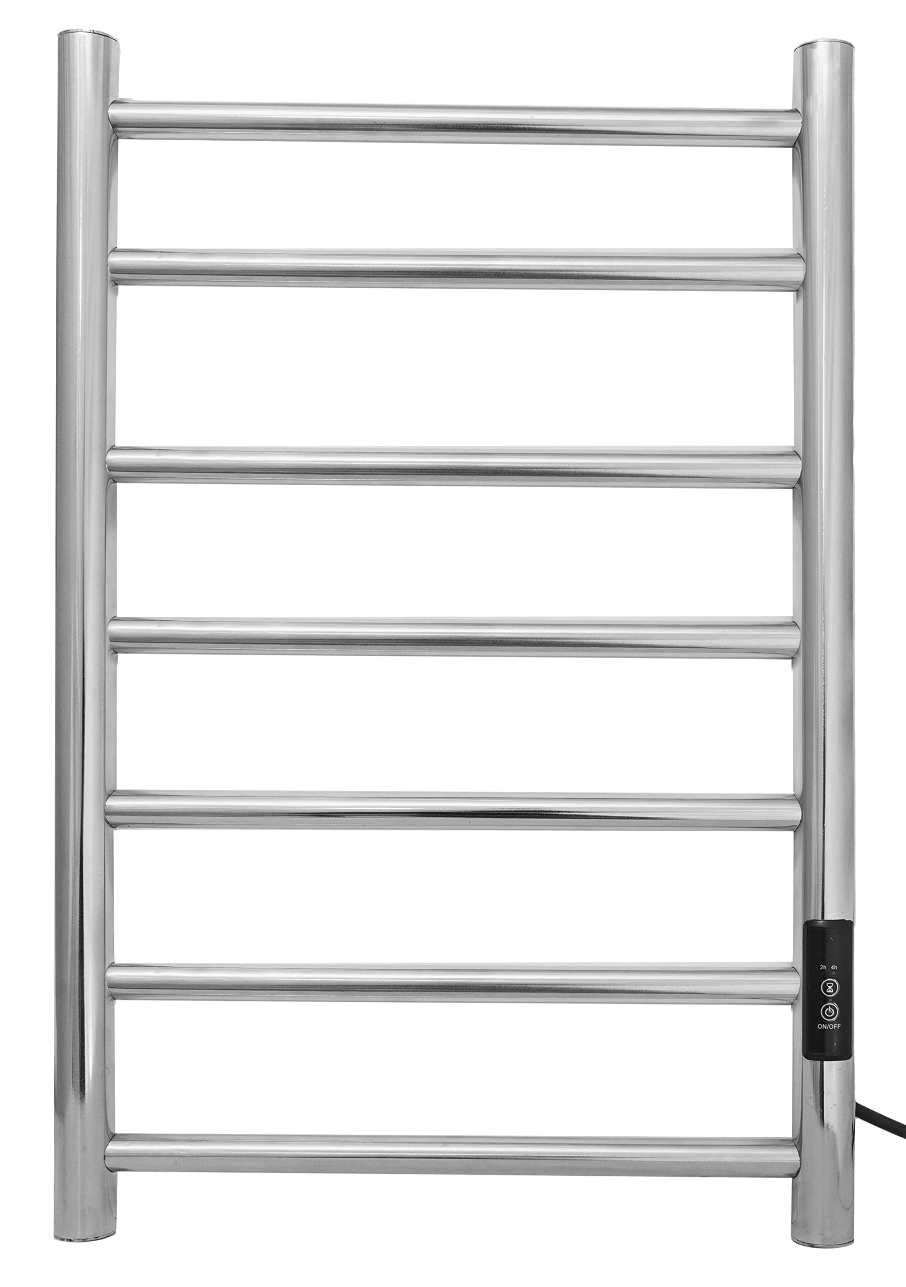 Micro Power Towel Warmer Wall Mounted Round Electric Towel stands with Switch, Electric Heated Towel Warmer Rail Rack with 8 Bars, 800 * 500 mm, 304 Stainless Steel mirror polish finish, UL Approved