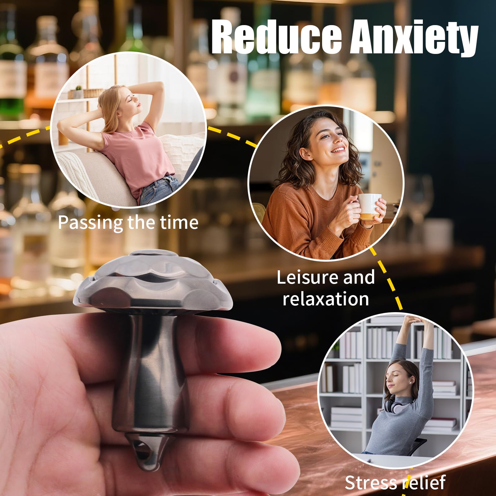Fidget element przesuwny z metalu, zabawka przesuwna ADHD, metalowa zabawka relaksacyjna do pracy, podróży, gospodarstwa domowego