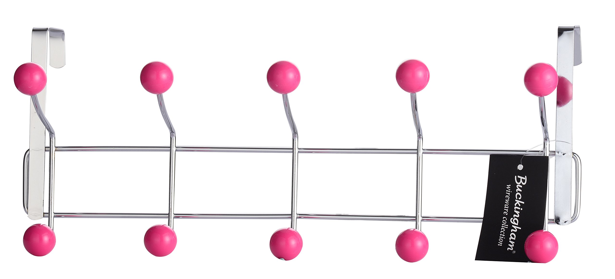 B&Q -   Door 10 Hook HangerChrome PlatedPink Plastic Balls Premium Quality