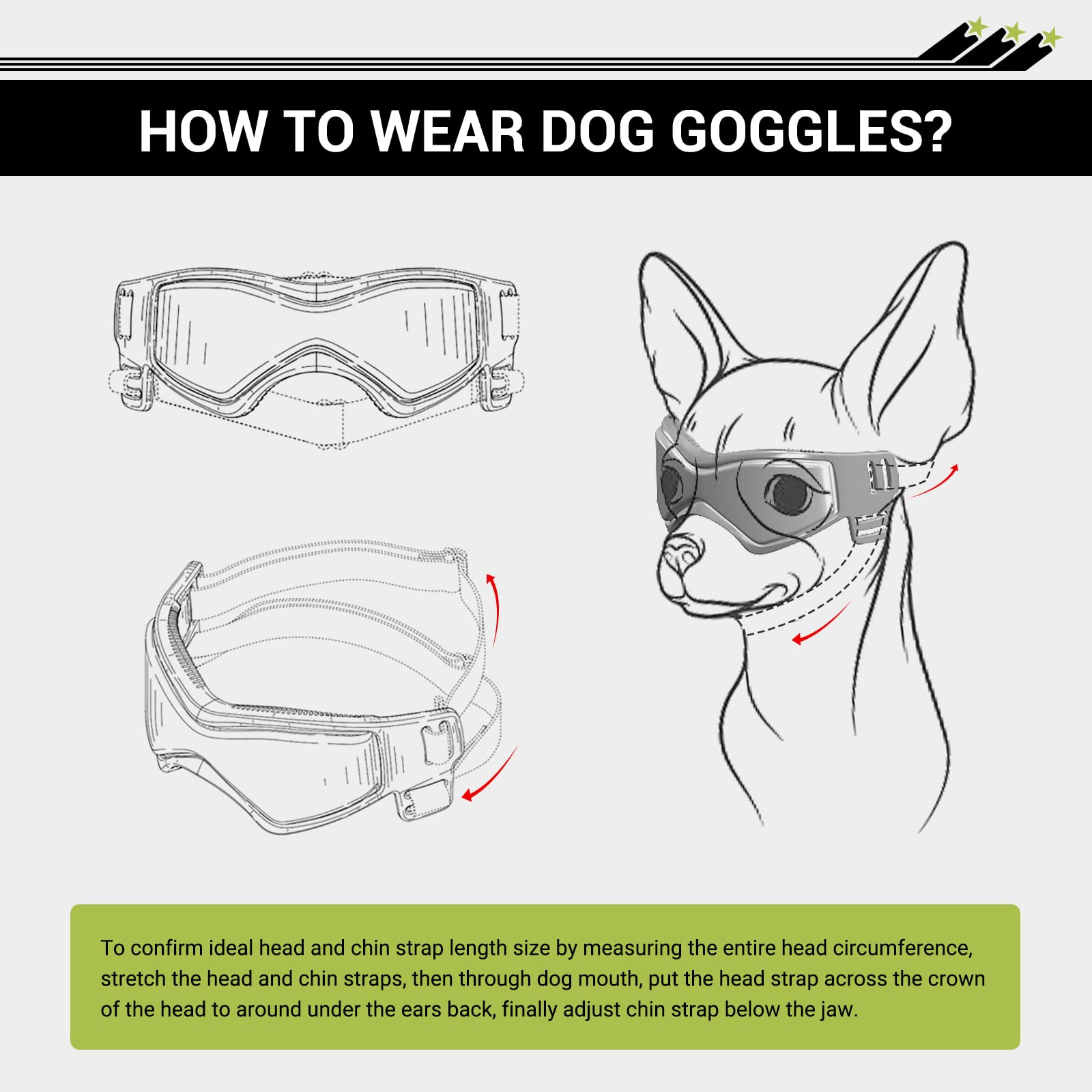 NAMSAN Lunettes de soleil antiUV pour chiens avec casque pour animaux de compagnie, résistantes au vent, protection oculaire pour chiens de petite, moyenne et grande taille