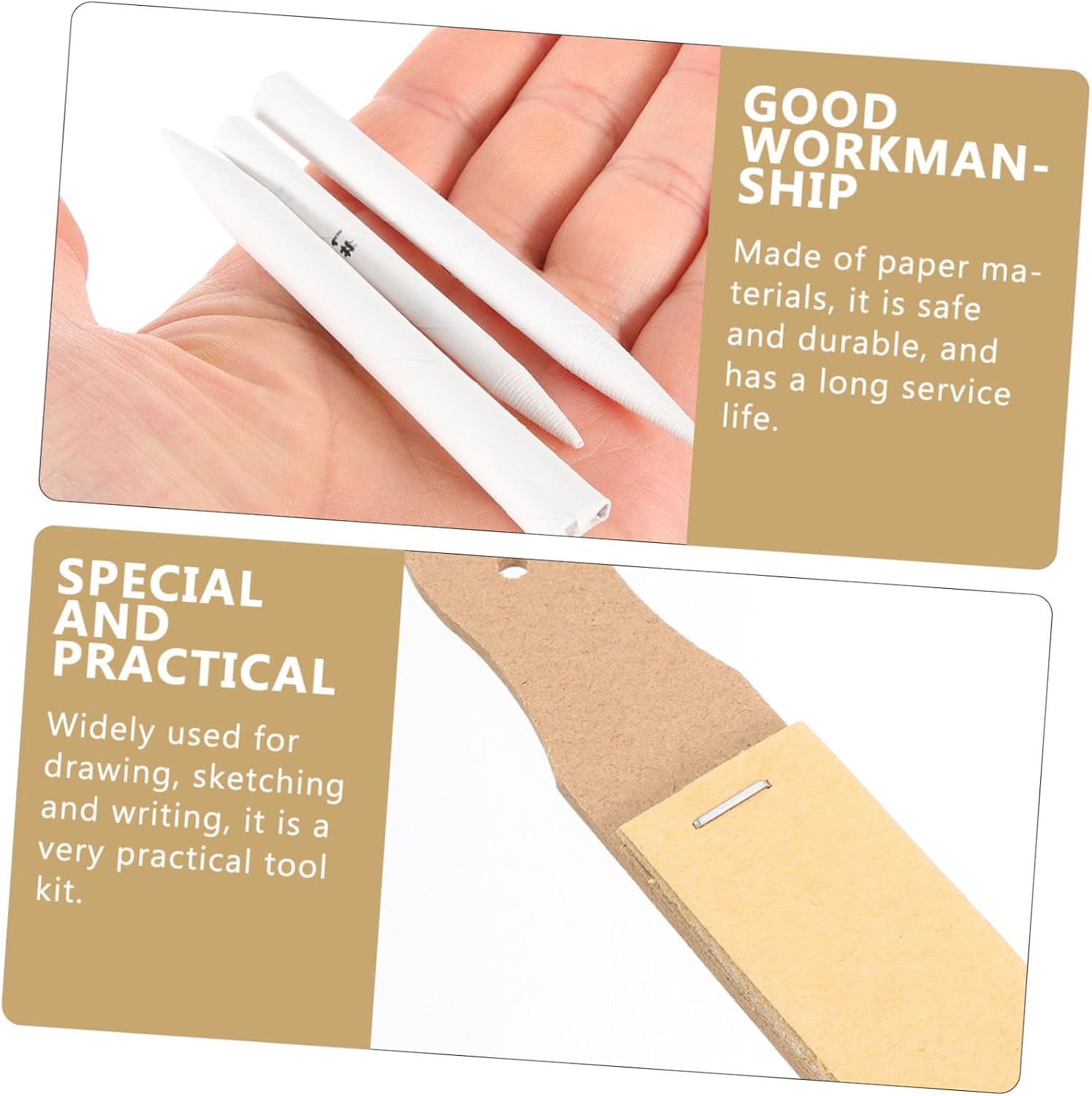 CORHAD Double-Sided Tip Erasing Pen Blending Stumps Art Paper Drawing Tools for Artists Students