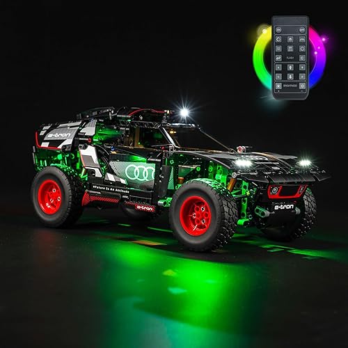 Kit de luces LED compatible con Lego Audi RS Q e-tron 42160, 2023 control remoto mejorado juego de iluminación creativo, accesorios compatibles con