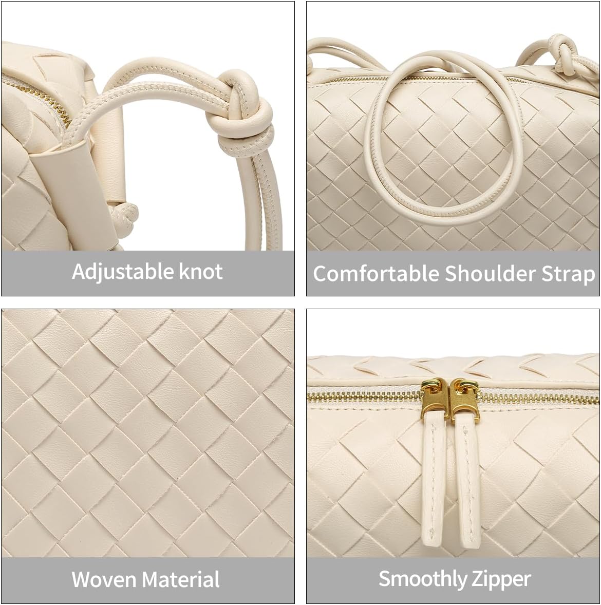 Woven Crossbody Bags for Women Handmade Woven Purse Shoulder Bag Small Handbag PU Leather Purses Bag - Image 7