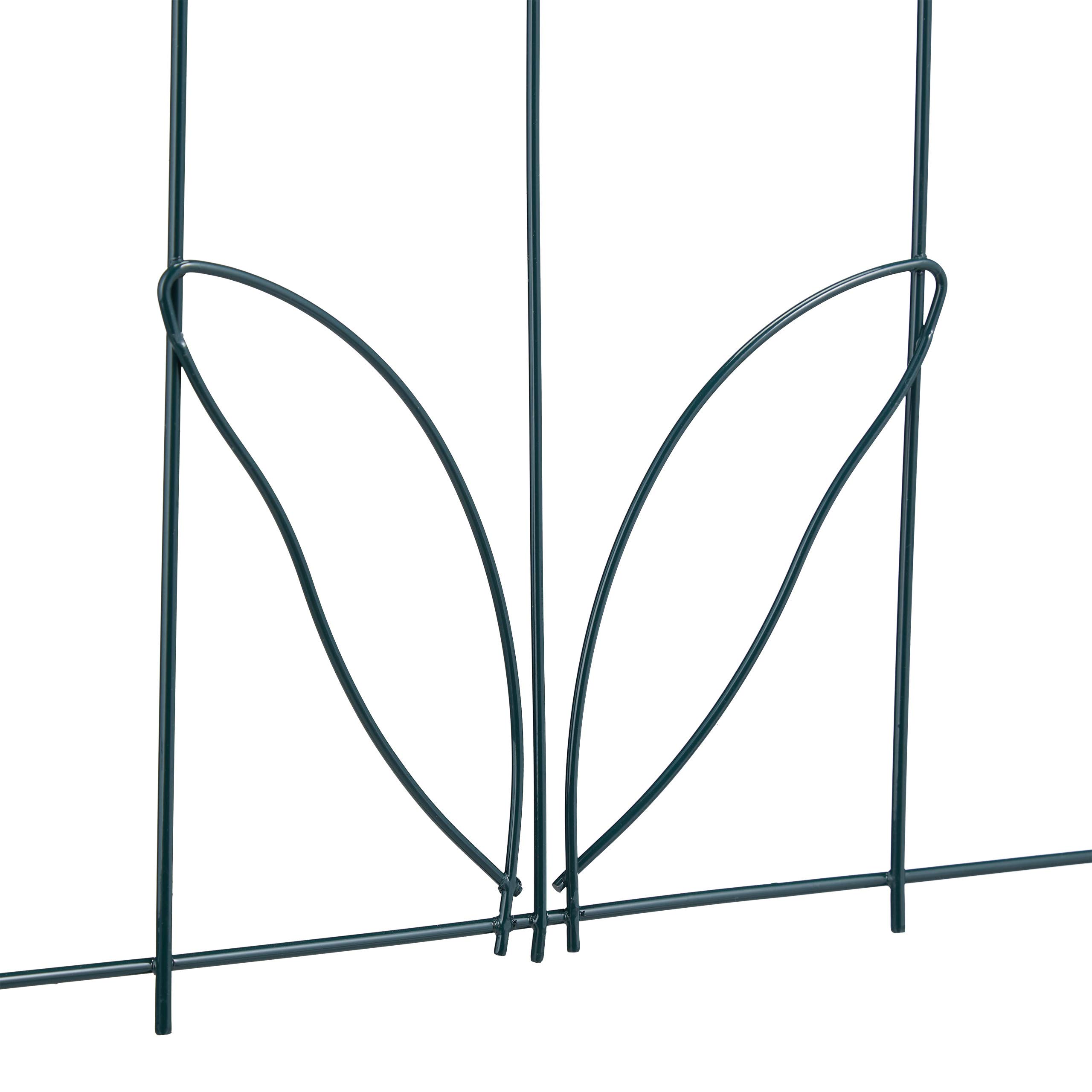 Relaxdays Recinzione da Giardino, Set 5 Pareti per Cortile, Recinto Decorativo, Metallo, Design Antico, 62x244, Verde