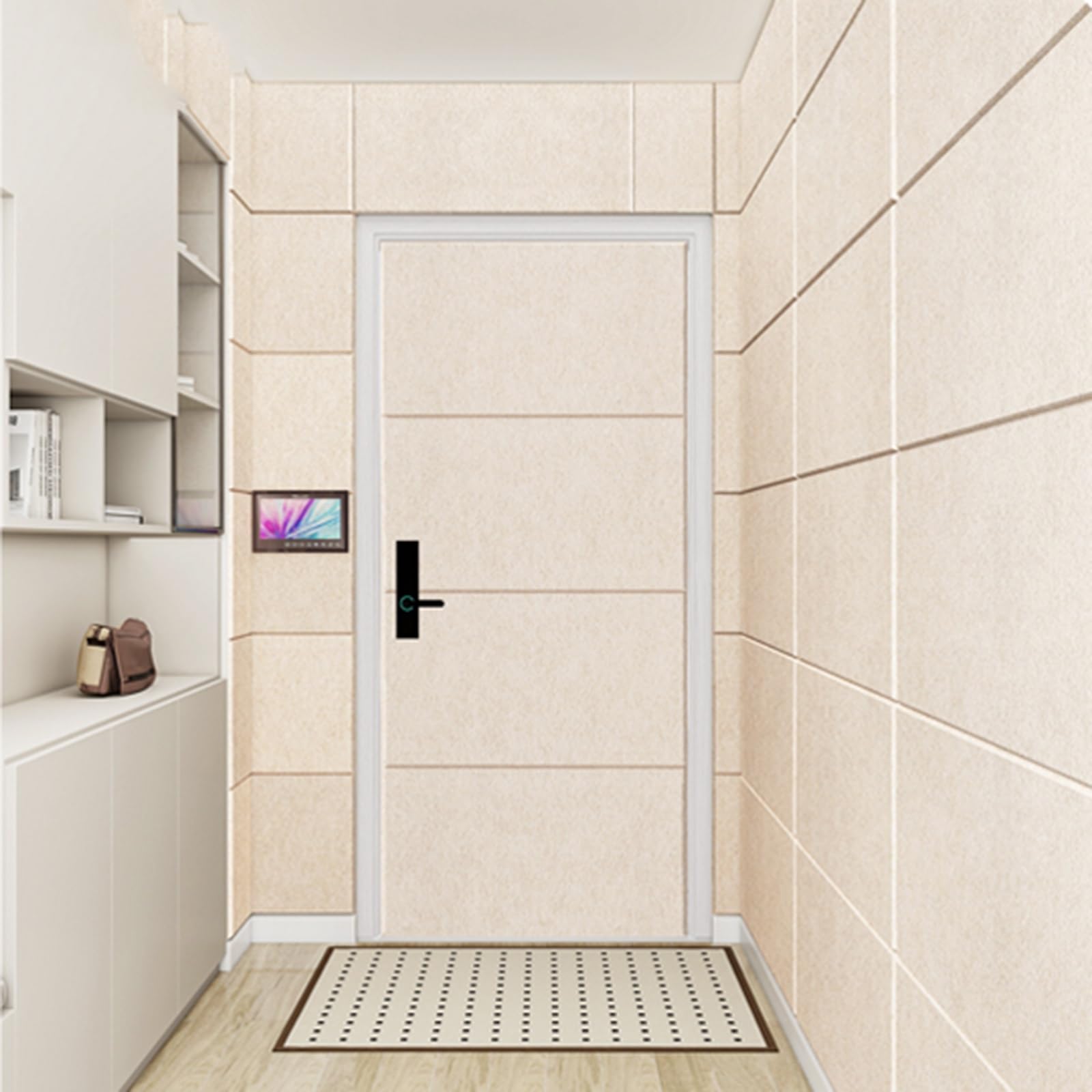 Pannelli Fonoassorbenti Decorativi per Pareti, Pannello Insonorizzante Adesivo con Carta Ruvida, Schiuma Insonorizzazione Stanza Alta Densità, Disponibili più Misure(Beige,40 x 80 cm 5pcs)