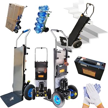 Electric Hand Truck Stair Climber - 400kg Load Capacity, Stair Climber Sack Truck 1200w Brushless Motor + 48v/36ah Removable Battery,Up and Down Stairs