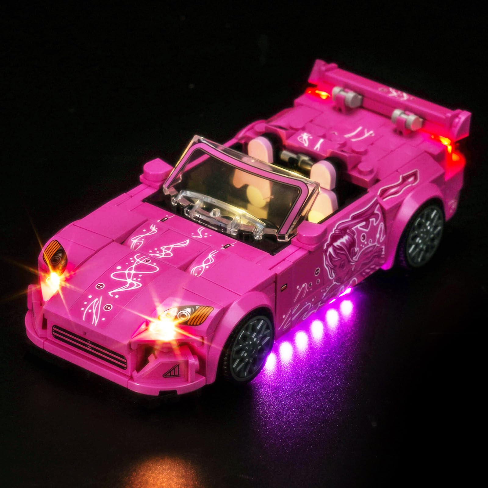 LocoLee Led Light Set Compatible with Lego 77241 2 Fast 2 Furious Honda S2000 Decoration Lighting Kit Compatible with Lego 77241 Speed Champions Ideas Building Blocks Model,Only Lights Set,No Model
