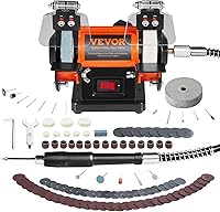 VEVOR Bench Buffer Polisher Grinder 3590RPM with 3 Wheels & 100+ Tools for Jewelry Metal Wood Buffing DIY