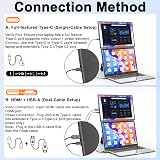 domyfan Ecran Portable 16,1" FHD 1200P, Double écran avec Support Magnétique 360°, Extension d'écran pour PC Portable 13-17,3", Plug & Play pour Windows/Mac/PC/Xbox/PS5 - 2