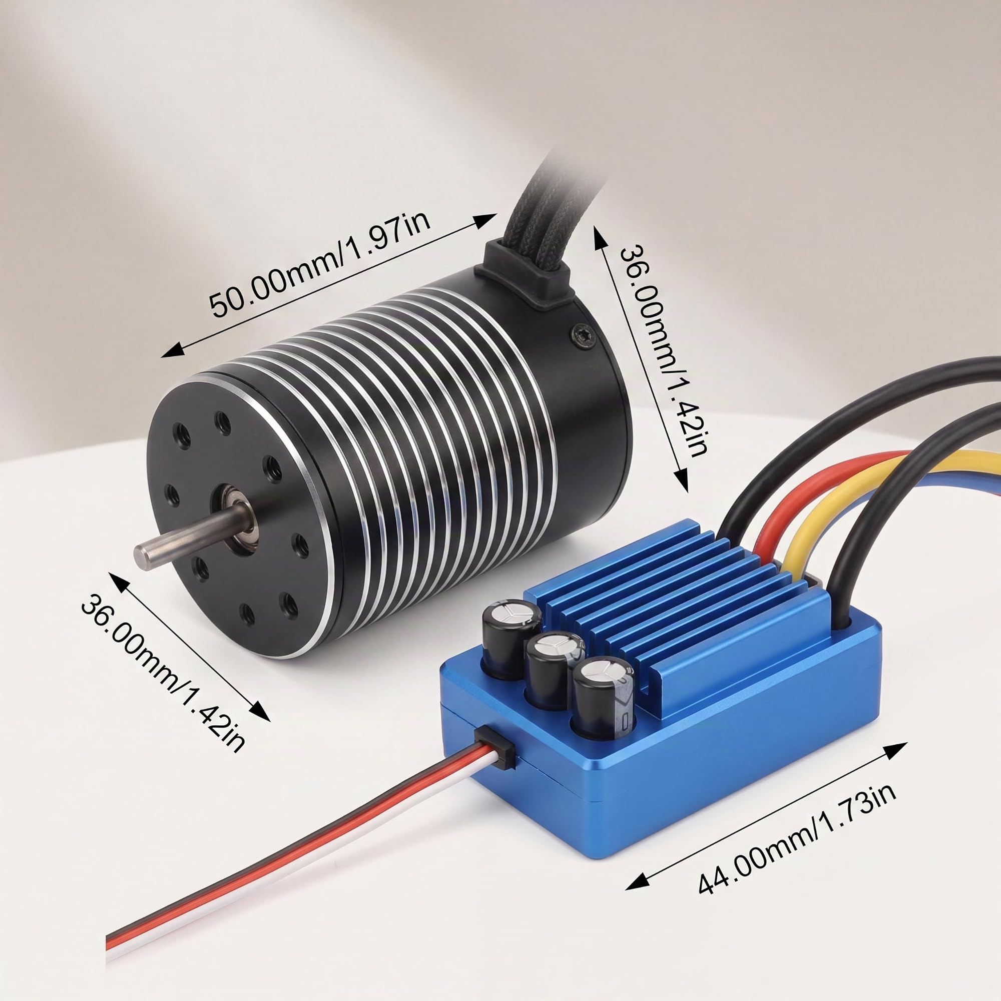 Motor de Motor sin Escobillas 120A, Motor Profesional sin Escobillas sin Escobillas 120A Combo Combo Set para Automóvil RC, Compatible con, HSP, Axial SCX10, D90, Modelo