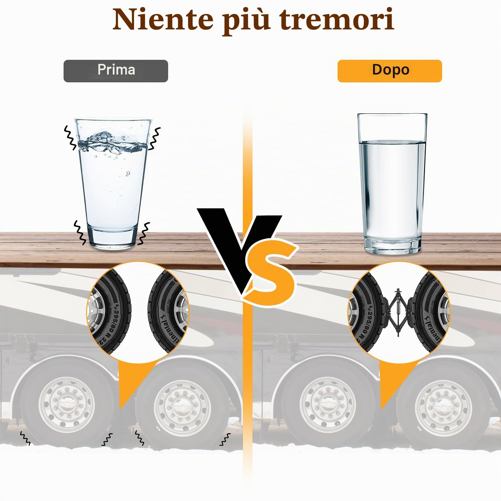 MYPIN Stabilizzatore per Cunei per Ruote Camper, con 8 Strisce Riflettenti, Cunei di bloccaggio a Forma di, 2 Pezzi.