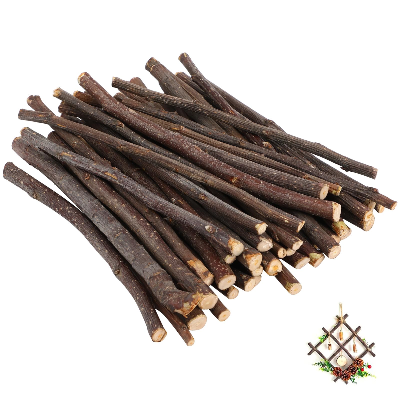 Toyvian 40 Pcs Natural Wooden Sticks for Crafts - 5. 5 Inch Long Wood Sticks for Crafting, Rustic Decorative Log Branches for DIY Projects, Model Building & Home Decor (Brown)