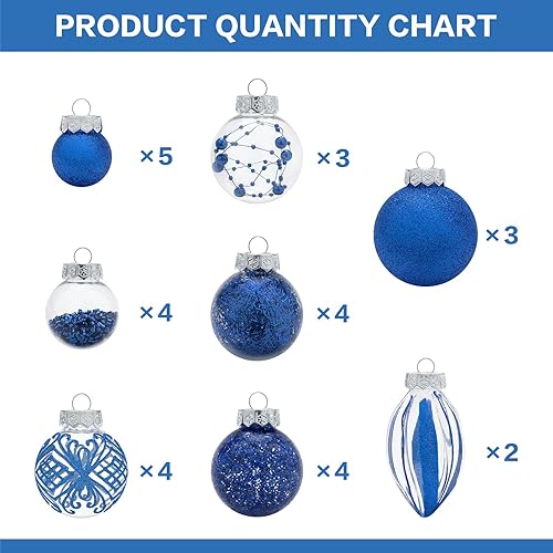 Miniatura 3 de Juego de adornos de Navidad, 32 piezas de plástico transparente inastillable, adornos colgantes para decoración del árbol de Navidad, para