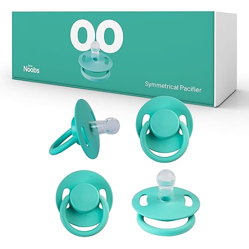 LoveNoobs - Chupete simétrico de LoveNoobs, paquete de 4, chupetes de 0 a 6 meses, kit de iniciación para bebé, maniquí de silicona para recién