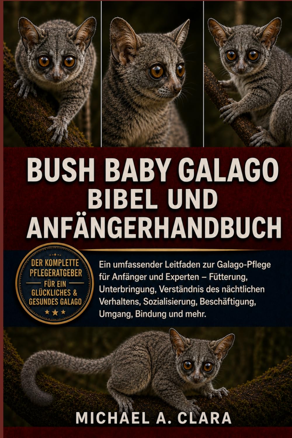 BUSH BABY GALAGO BIBEL UND ANFÄNGERHANDBUCH: Ein umfassender Leitfaden zur Galago-Pflege für Anfänger und Experten – Fütterung, Unterbringung, ... Beschäftigung, Umgang, Bindung und mehr.