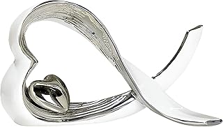 Gilde escultor "Corazón" en plata/blanco altura 18 cm en 2 colores