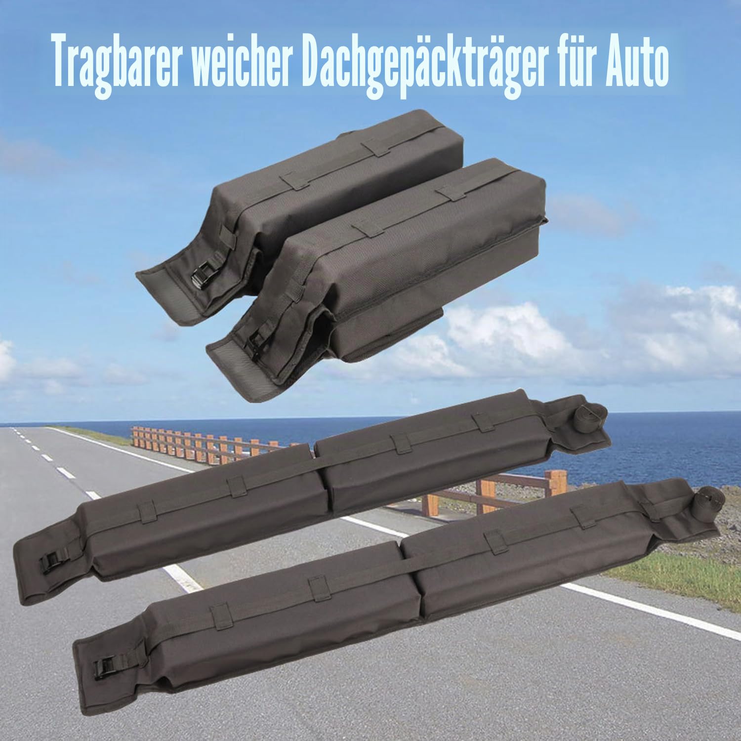 Universal Dachgepäckträger Für Autos,Weiche Dachträgerpolster Soft Für Surfbrett,Ür Surfbrett,Snowboard,Sup,Kajak,Kanu,Mit 4 Zurrgurten,2 Haubenschlaufen(Verwendung Ohne Querstange)